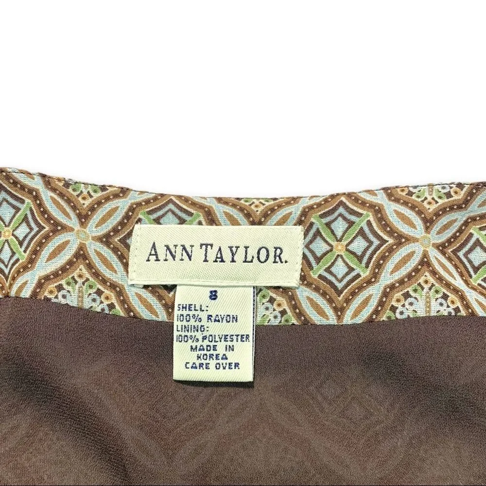 Vintage Ann Taylor 80s, 90s Knee Length Paisley Print Sheer Country Skirt Sz. 8 - Picture 8 of 9
